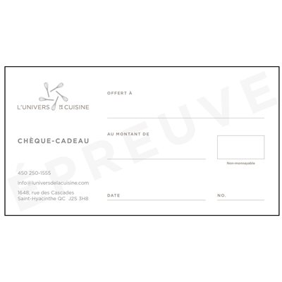CHÈQUE-CADEAU CHÈQUE-CADEAU